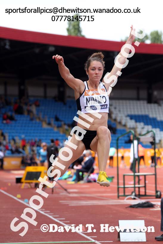 Jade Nimmo (Sale) long jump, 2014 Sainsbury's British Championships. Photo: David T. Hewitson/Sports for All Pics